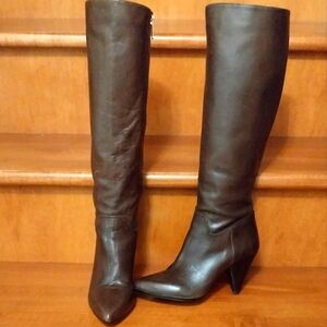 👢 Michael Kors Greenwich Tall Coffee Leather Heel Boots